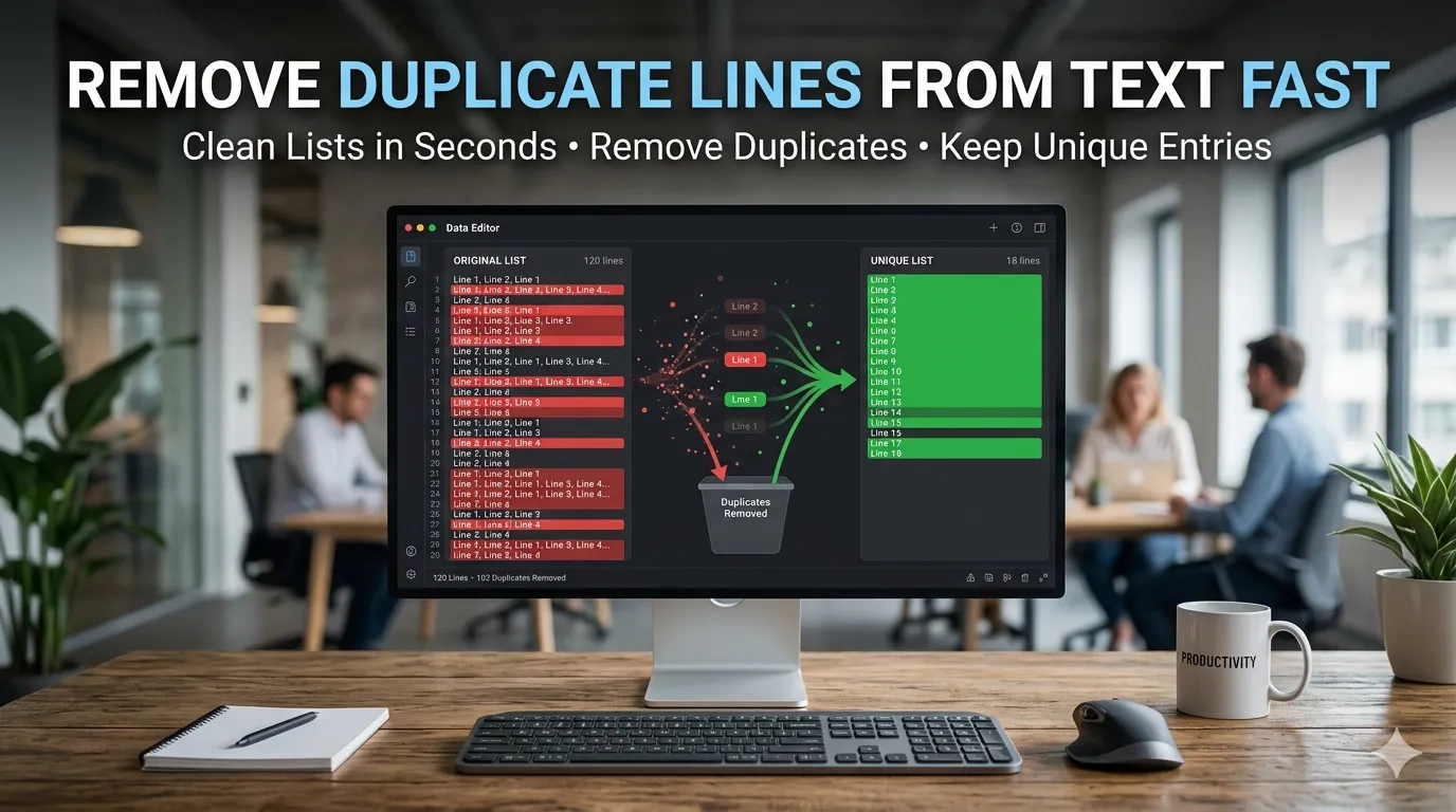 remove duplicate lines from text